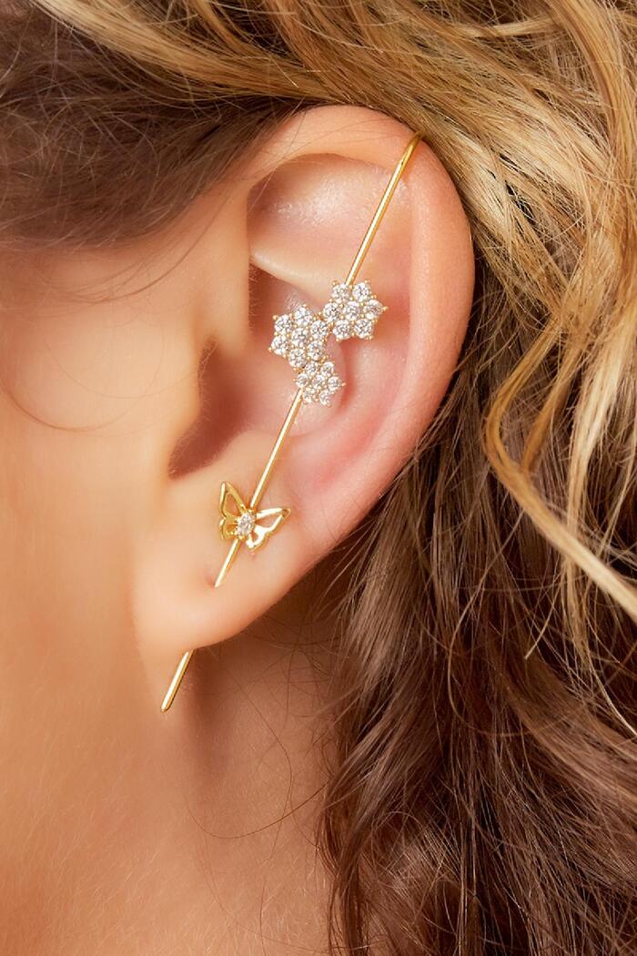 Ear Crawler Flowers And Butterfly Gold Copper Picture2